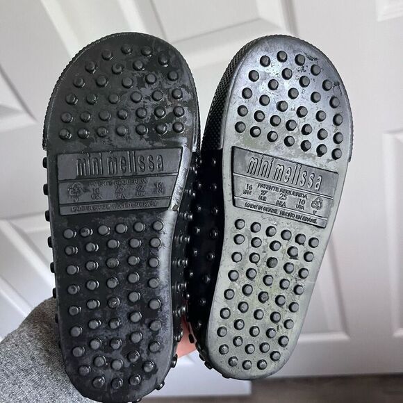 Mini Melissa Black Rubber Studded Sneakers Toddler Size 10 - Picture 6 of 7